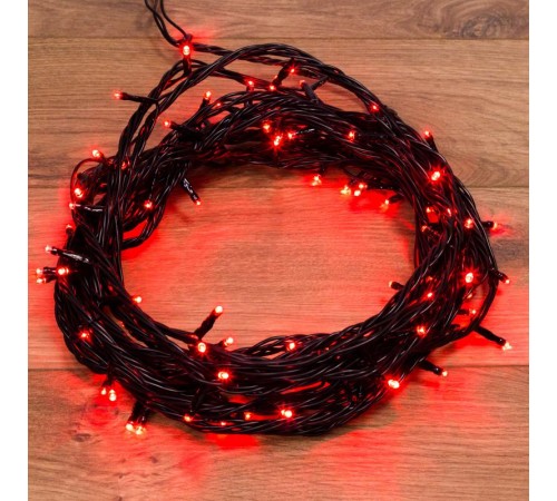 Гирлянда "Твинкл Лайт" 10 м,  черный ПВХ, 100 диодов, цвет красный  303-132  NEON-NIGHT