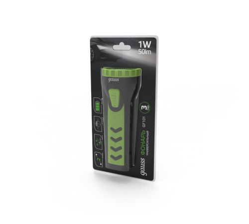 Фонарь ручной GFL101 1W 50lm lead acid 250mAh LED 1/10/120  GF101  Gauss
