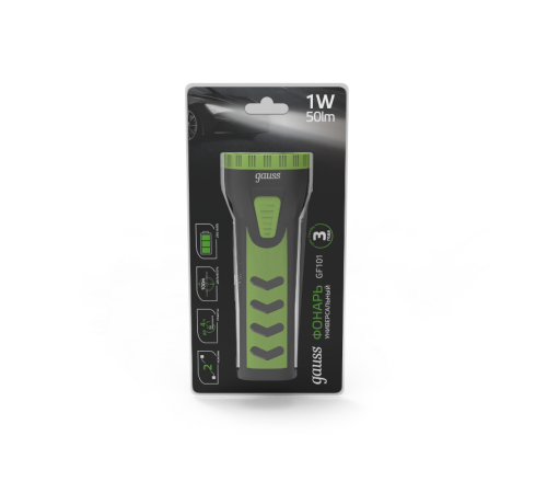 Фонарь ручной GFL101 1W 50lm lead acid 250mAh LED 1/10/120  GF101  Gauss