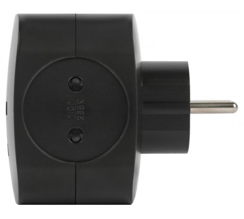 Разветвитель электрический ЭРА SP-4-USB-B на 4 розетки + 2xUSB 2400mA, без заземл 10А (черный)   Б0049536  ЭРА