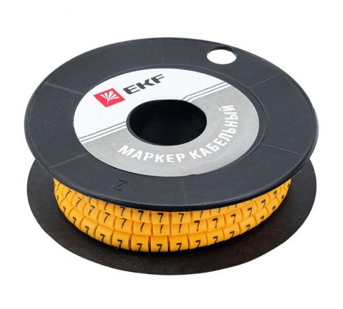 Маркер-кабельный 2,5кв.мм "7" (1000шт.) (ЕС-1) EKF PROxima  plc-KM-2.5-7  EKF