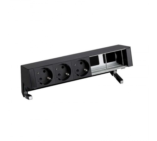 Simon S400 Настольный розеточный блок, 3х2P+E, 2 пустых модуля, черный, Simon 400  42503000-138  Simon