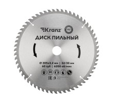 Диск пильный 305 мм х 60 зуб х 32/30 мм  KR-92-0135  Kranz