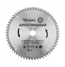 Диск пильный 305 мм х 60 зуб х 32/30 мм  KR-92-0135  Kranz