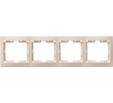 КВАРТА Кремовый Рамка 4-местная горизонтальная РГ-4-ККм  EMK40-K33-DM  GENERICA