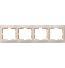 КВАРТА Кремовый Рамка 4-местная вертикальная РВ-4-ККм  EMK41-K33-DM  GENERICA
