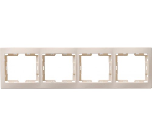 КВАРТА Кремовый Рамка 4-местная горизонтальная РГ-4-ККм  EMK40-K33-DM  GENERICA