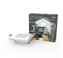 Светильник светодиодный встраиваемый Backlight BL121 Квадрат. Акрил, 3+3W, LED 4000K, 105*105,  BL121  Gauss