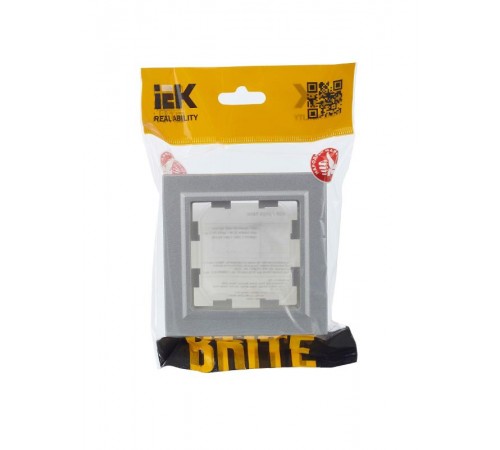 BRITE Рамка 1-ая IP44 РУ-1-БрА-44 алюминий   BR-M12-44-K47  IEK