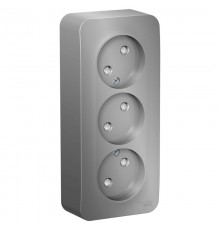 Blanca Алюминий О/У с изолирующей пластиной Розетка 3-ая без заземления со шторками 16А, 250В  BLNRA001313  SE