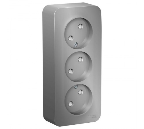 Blanca Алюминий О/У с изолирующей пластиной Розетка 3-ая без заземления со шторками 16А, 250В  BLNRA001313  SE