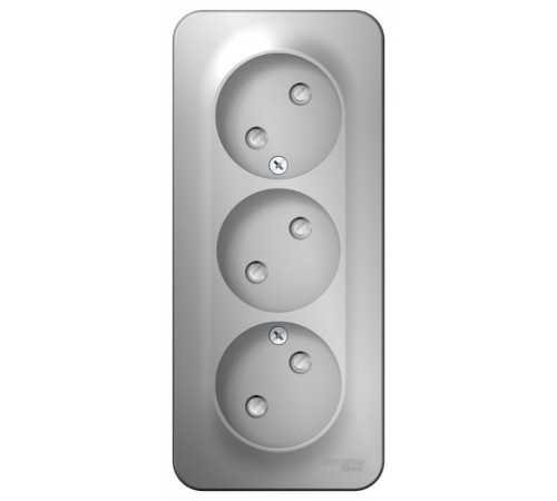 Blanca Алюминий О/У с изолирующей пластиной Розетка 3-ая без заземления со шторками 16А, 250В  BLNRA001313  SE