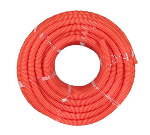 Труба гибкая гофрированная ПНД 40мм с протяжкой Plast (25м) оранжевый  tpnd-40-o  EKF