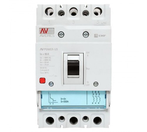 Выключатель автоматический AV POWER-1/3  40А 80kA TR AVERES  mccb-13-40H-TR-av  EKF
