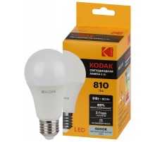Лампа светодиодная A60-9W-840-E27 9Вт груша нейтральный белый свет  Б0057603  Kodak
