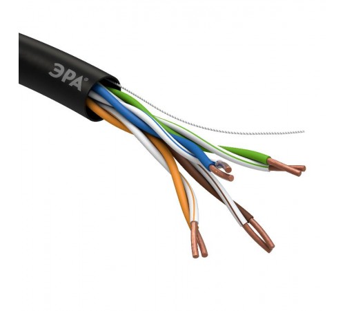 ЭРА Кабель витая пара U/UTP 4x2x24AWG Cat5e CU PE OUTDOOR 305м SIMPLE  Б0044427  ЭРА