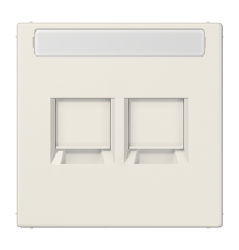 Плата (фиксация защёлкиванием) для двух модулей с полем для надписи; термопласт; слоновая кость  LS1969-25NAWE  Jung