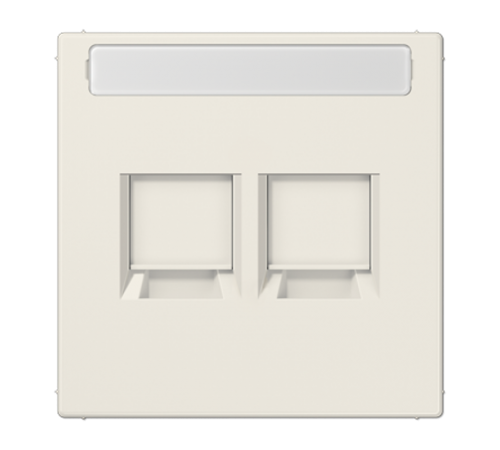 Плата (фиксация защёлкиванием) для двух модулей с полем для надписи; термопласт; слоновая кость  LS1969-25NAWE  Jung