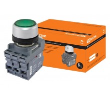 Кнопка MP1-21G(LED) в сборе d22мм/24В 1з+1р зеленая  SQ0747-0018  TDM