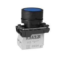 Кнопка КМЕ4111м-синий-1но+1нз-цилиндр-IP40 274152  КЭАЗ