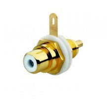 Разъём RCA/CINCH (колокольчик/тюльпан), диапазон от 20 Гц до 20 кГц, цвет белый  0230-0-0451   2CKA000230A0451  ABB