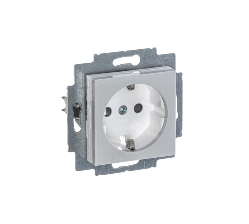 ABB Levit Серый / белый Розетка с з/к со шторками 16А  5520H-A03457 16W  2CHH203457A6016  ABB