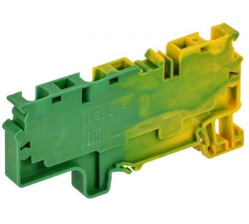 ARMAFIX Клемма пруж. CX6-3 PE 6мм2 3-конт. зазем.  AF-CT41-00-3-K52-006  IEK