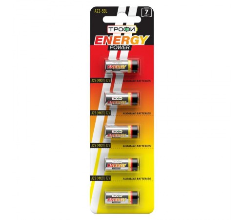 Батарейка щелочная (алкалиновая) A23-5BL (100/1000/48000) (23A)   C0034938  ТРОФИ