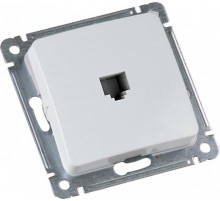 Розетка телефонная скрытой установки, механизм, цвет белый  РСТ-400  HEGEL