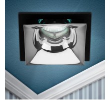 Cветильник встраиваемый декоративный KL102 BK/CH MR16 GU5.3 черный хром  Б0056356  ЭРА