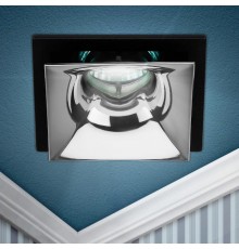 Cветильник встраиваемый декоративный KL102 BK/CH MR16 GU5.3 черный хром  Б0056356  ЭРА