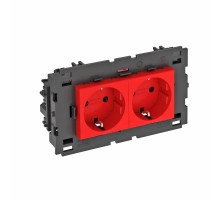 Розетка двойная 0° Modul45connect с з/к, 250 В, 16A (красный) (STD-D0C8 SRO2)  6120438  OBO Bettermann