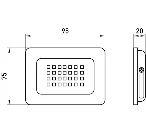 Прожектор светодиодный LPR-023-0-65K-020 20Вт 6500K 1600Лм 103х99х23,5  Б0052022  ЭРА