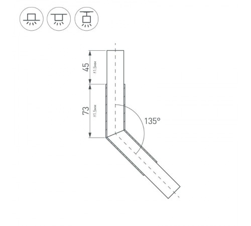 Угол PLS-LOCK-H25-L135 (с экраном MAT-L)  026136  Arlight