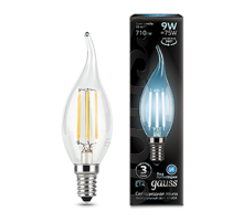 Лампа светодиодная LED Filament Свеча на ветру E14 9W 710lm 4100K  104801209  Gauss