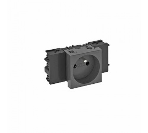 Розетка одинарная 0° Modul45connect франц. стандарт, 250 В, 16A (черный) (STD-F0C SWGR1)  6120540  OBO Bettermann