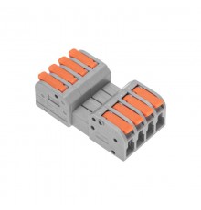Клемма СМК 222-424R проходная разъемная 4 полюса серая 0,2-2,5/4мм (блистер 5 шт/уп)  07-5264-5  REXANT