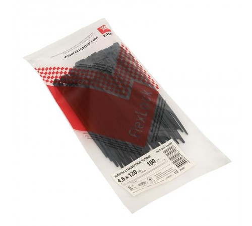 Хомут P6.6 стандартный (ч), 4.6x120 (100шт) FlexLock PROxima  plc-fl-ctsb-4.6x120  EKF