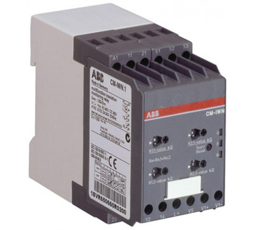 Реле контроля сопротивления изоляции CM-IWN.1S (1-200кОм) Uизм=400В AC/600В DC, винтовые клеммы  1SVR750660R0200  ABB