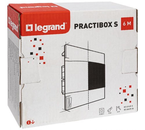 Practibox S Пластиковый щиток Встраиваемый 1X6 Дымчатая дверь  134556  Legrand