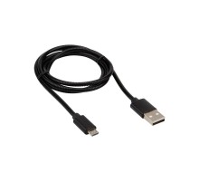 USB кабель microUSB, шнур в металлической оплетке серебристый  18-4241  REXANT