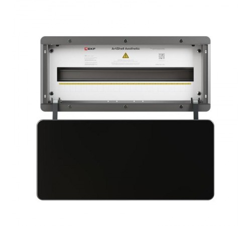 Корпус ArtShell Aesthetic встраиваемый силовой 24 модуля, чёрная дверь из закаленного стекла  artshell-a-24p-cb EKF