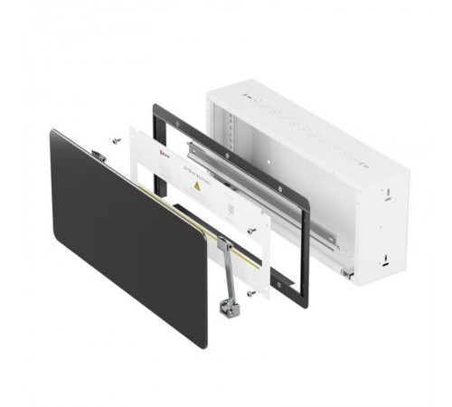 Корпус ArtShell Aesthetic встраиваемый силовой 24 модуля, чёрная дверь из закаленного стекла  artshell-a-24p-cb EKF