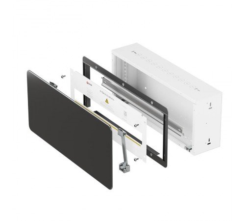 Корпус ArtShell Aesthetic встраиваемый силовой 24 модуля, чёрная дверь из закаленного стекла  artshell-a-24p-cb EKF