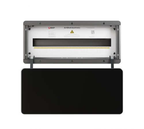 Корпус ArtShell Aesthetic встраиваемый силовой 24 модуля, чёрная дверь из закаленного стекла  artshell-a-24p-cb EKF