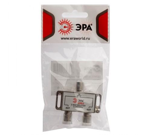 DS-F-SAT-01  ДЕЛИТЕЛЬ ТВ х 2 под F разъём 5-2050 МГц  simple (10/200/7200)  Б0048329  ЭРА