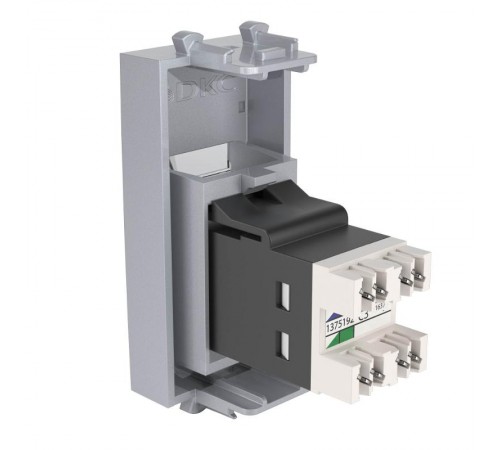 Телефонная розетка RJ-12 модульная, "Avanti", " Закаленная сталь", 1модуль  4404311  DKC