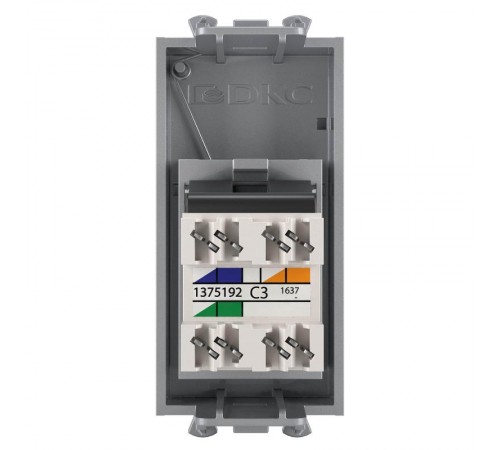 Телефонная розетка RJ-12 модульная, "Avanti", " Закаленная сталь", 1модуль  4404311  DKC