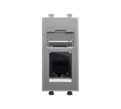 Телефонная розетка RJ-12 модульная, "Avanti", " Закаленная сталь", 1модуль  4404311  DKC