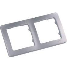 Рамка двухместная, скрытой установки, цвет серебро  Р402-06  HEGEL